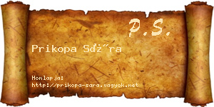 Prikopa Sára névjegykártya